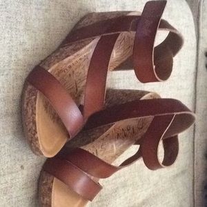 Blowfish Malibu brown wedge sandal